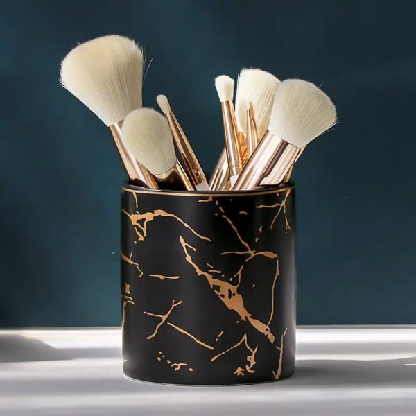 Marble Pattern Ceramic Jar - Little Home Hacks